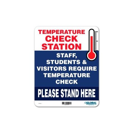 The Magnet Group GEC, Temperature Check Station Sign, 8W x 10H, Plastic CP005828